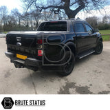 Ford Ranger 2015-2022 T7 T8 Wide Arch Kit & 35mm Wheel Spacers - Slim Style displayed on a black truck in a parking lot.