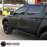 Fiat Fullback 2015-2019 Door Handle Covers Matt Black on a parked truck, showcasing easy installation and sleek design for customizing pick-up trucks.