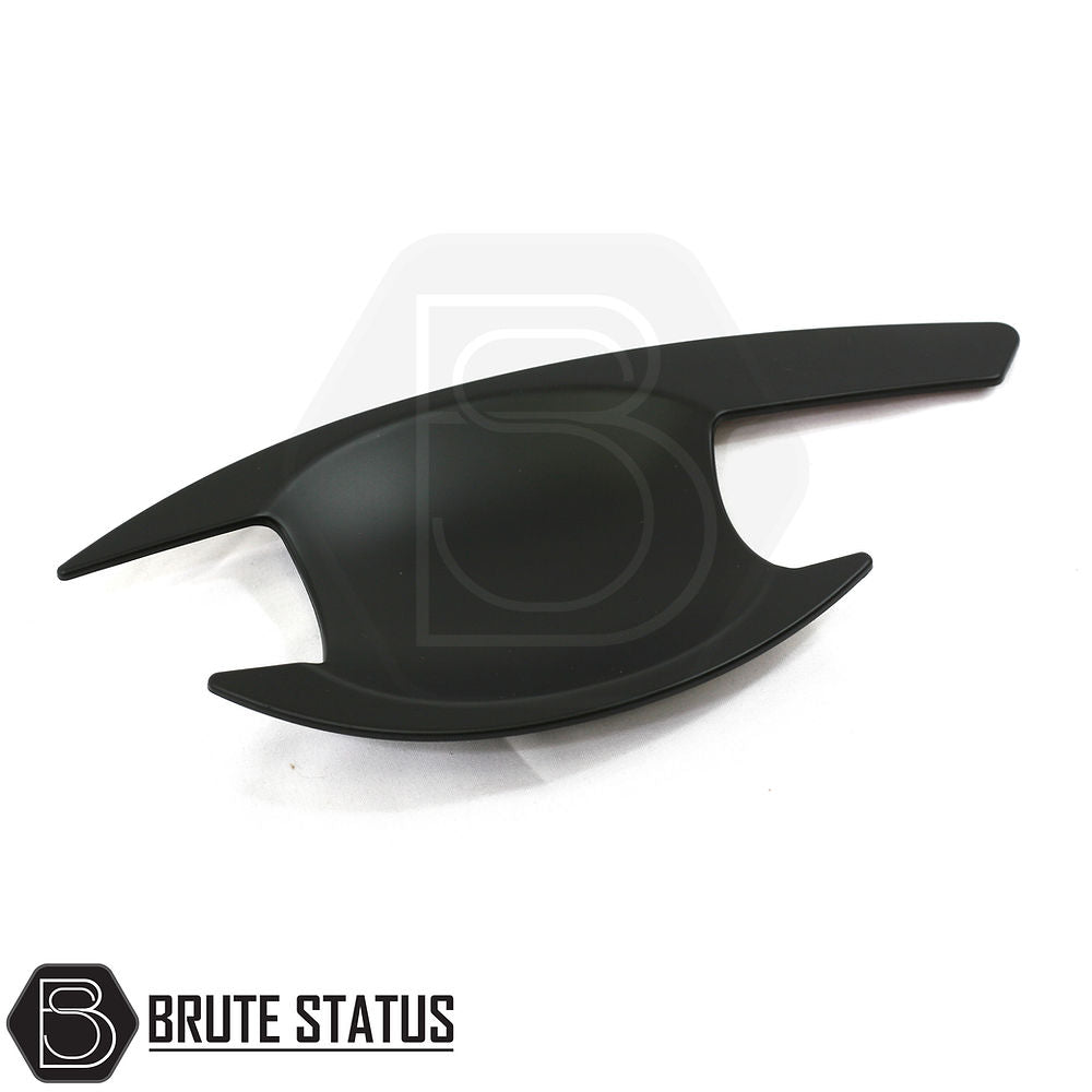 Mitsubishi L200 Series 5 2015-2019 matt black door handle inserts with easy-fit design, shown with handles on a white background.