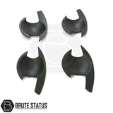 Mitsubishi L200 Series 5 2015-2019 matt black door handle inserts, set of four, made of durable ABS plastic for easy installation.