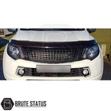 Mitsubishi L200 2015-2019 Daytime Running Lights DRLs in gloss black, featuring LED fog light surrounds, designed for easy installation and stylish enhancement.