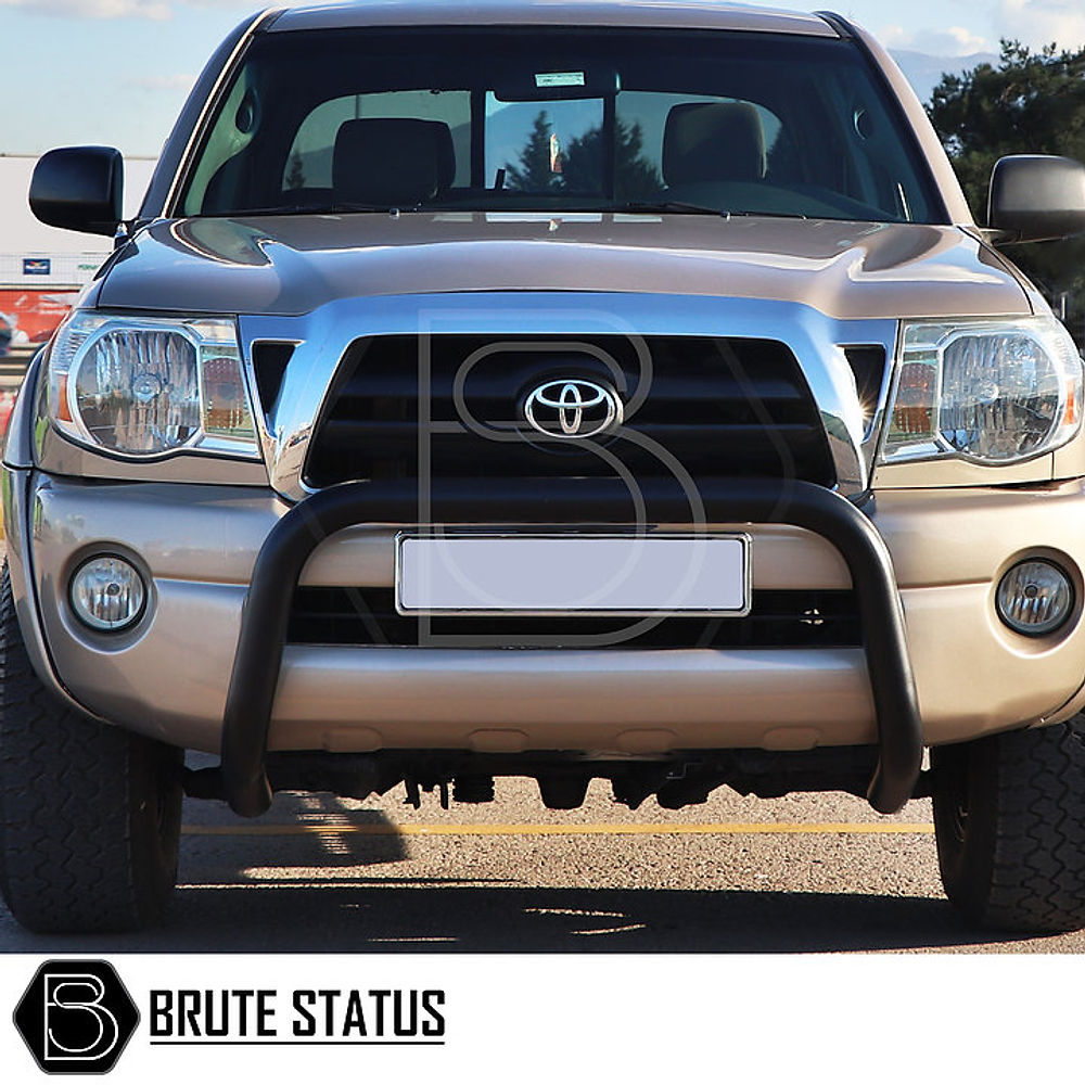 Nissan Navara D40 2006-2015 Bull Bar (Nudge Bar) Matt Black, enhancing truck aesthetics with bumper protection. Ideal for easy DIY installation, compatible with specified models.