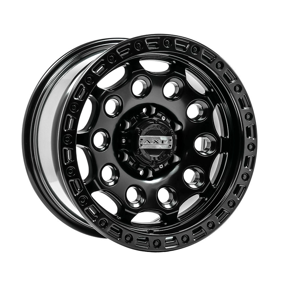 AXE Wheels AT4 rim featuring black spokes, suitable for pick-up trucks, enhancing individuality and style. Perfect for aftermarket customization.