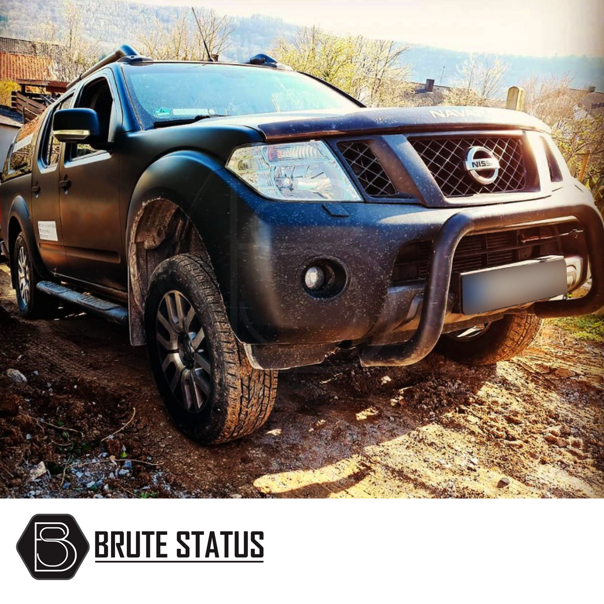 Nissan Navara NP300 2015-2022 Bull Bar (Nudge Bar) in matt black, enhancing truck appearance and bumper protection with easy DIY installation.