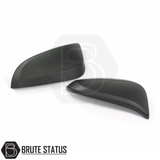 Toyota Hilux 2016-2020 matt black wing mirror covers, easy to fit with high-quality adhesive, ideal for enhancing truck style and individuality.