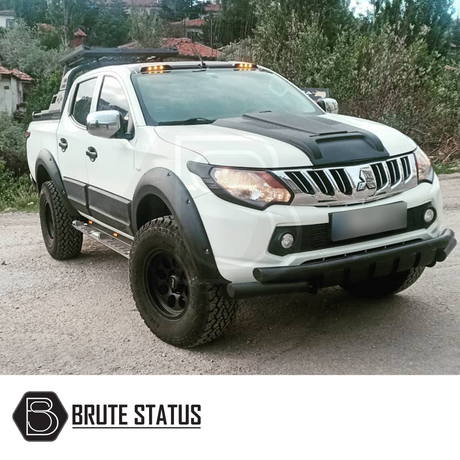 Mitsubishi L200 Series 5 2015-2019 Wide Arch Kit features durable, textured black ABS wheel arches for enhanced vehicle style and fitment accuracy.