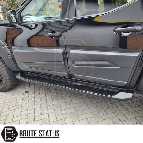 Isuzu D-Max 2021+ Heavy Duty S30 Steel Side Steps, featuring matt black finish and strong steel construction, compatible with facelift 2021 model trucks.