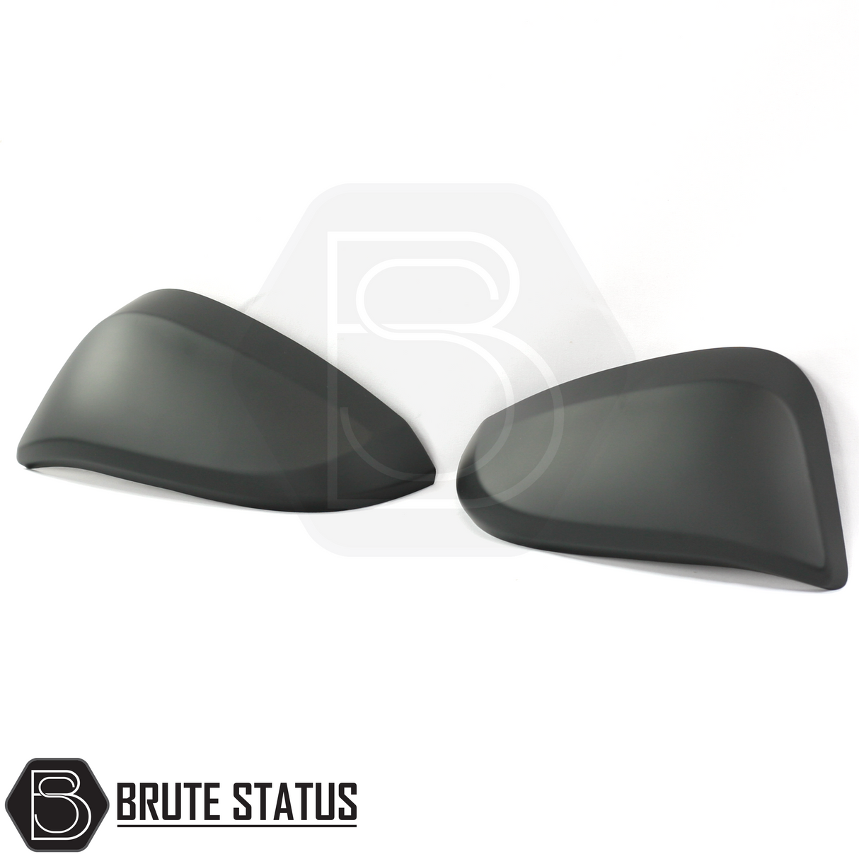 Toyota Hilux 2016-2020 matt black wing mirror covers, high quality ABS plastic, easy installation with pre-applied 3M adhesive tape for enhanced durability.