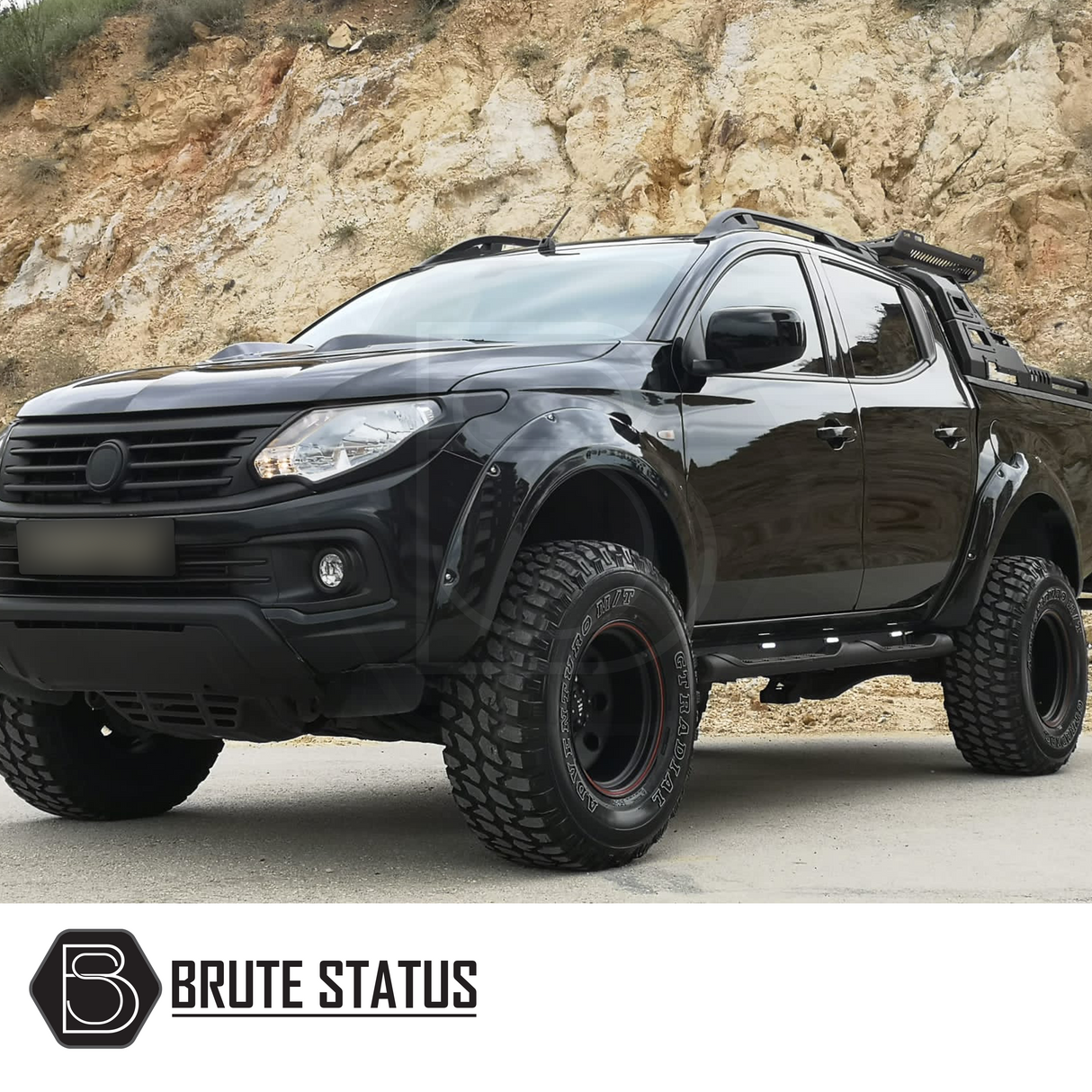 Fiat Fullback 2015-2019 Wide Arch Kit (Overland Extreme) showcasing premium black wheel arches, designed for durability and fit, enhancing truck aesthetics.