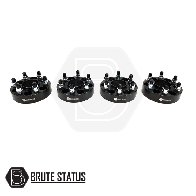 Mercedes X-Class 2017-2020 Hubcentric 35mm Wheel Spacers, set of 4, featuring black metal construction with pre-installed nuts and bolts, enhancing vehicle stability and style.