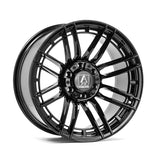 AXE Wheels AT8 Gloss Black rim, featuring 6x139.7 PCD, 20x10 size, ET10 offset, and 106 center bore, ideal for customizing pick-up trucks.