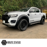 Ford Ranger 2019-2022 T8 Wide Arch Kit and 35mm Wheel Spacers displayed on a white truck, showcasing enhanced fenders for a muscular look.